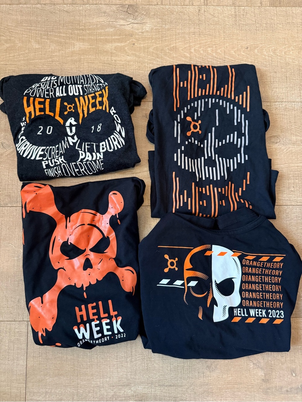 Set Of 4: Orange Theory Tank Tops Small Activewear Hell Week 2018 ‘21 ‘22 ‘23